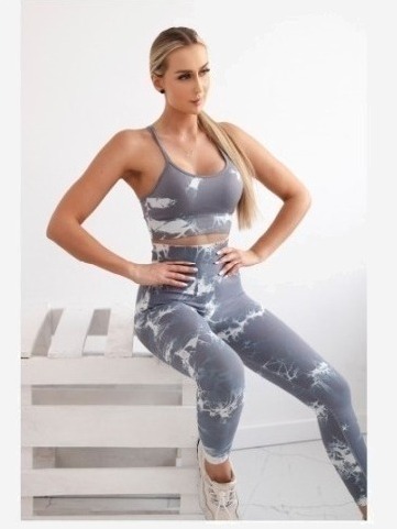 Fitness komplet šedá + biela
