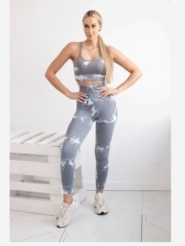 Fitness komplet šedá + biela