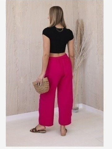 Nohavice s vysokým pásom fuchsia