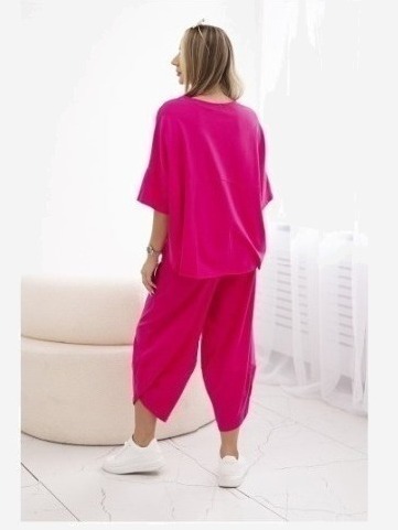 Bavlnená súprava blúzka + nohavice fuchsia