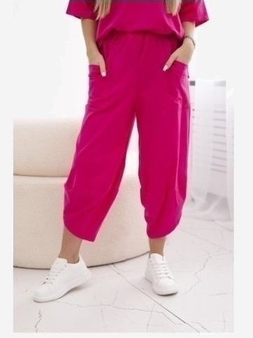 Bavlnená súprava blúzka + nohavice fuchsia