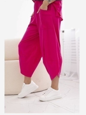 Bavlnená súprava blúzka + nohavice fuchsia